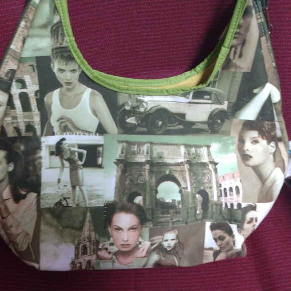 ❤️JEANNE LOTTIE Art Deco Nylon Hobo Purse +3 Logo Zip Pulls & 1 Purse JL Key FOB - Picture 6 of 10